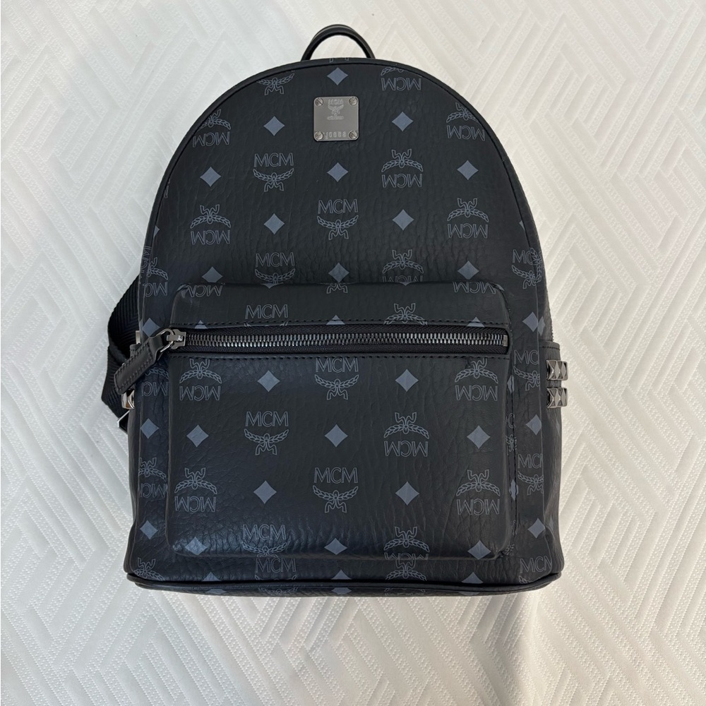 Mcm Monogrammed Black Backpack - image 1